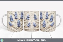 3D Bluebonnet Flowers Mug Wrap | Sublimation Coffee Cup Desi Product Image 3