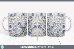 3D Bluebonnet Flowers Mug Wrap | Sublimation Coffee Cup Desi Product Image 4