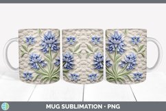 3D Bluebonnet Flowers Mug Wrap | Sublimation Coffee Cup Desi Product Image 5