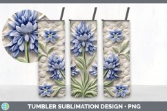 3D Bluebonnet Flowers Tumbler | Sublimation 20 oz Skinny Tum Product Image 7