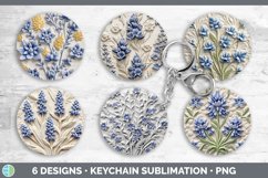 3D Bluebonnet Flowers Keychain | Sublimation Keyring Designs Product Image 2