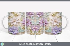 3D Clematis Flowers Mug Wrap | Sublimation Coffee Cup Design Product Image 2