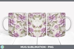 3D Clematis Flowers Mug Wrap | Sublimation Coffee Cup Design Product Image 4