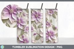 3D Clematis Flowers Tumbler | Sublimation 20 oz Skinny Tumbl Product Image 4