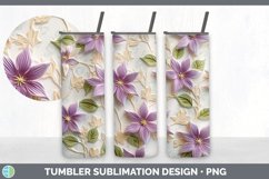 3D Clematis Flowers Tumbler | Sublimation 20 oz Skinny Tumbl Product Image 5