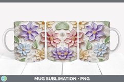 3D Clematis Flowers Mug Wrap | Sublimation Coffee Cup Design Product Image 6
