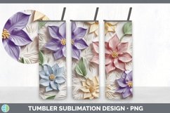 3D Clematis Flowers Tumbler | Sublimation 20 oz Skinny Tumbl Product Image 6