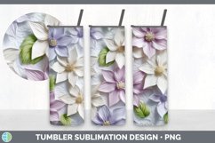 3D Clematis Flowers Tumbler | Sublimation 20 oz Skinny Tumbl Product Image 7