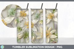 3D Columbine Flowers Tumbler | Sublimation 20 oz Skinny Tumb Product Image 3