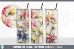 3D Columbine Flowers Tumbler | Sublimation 20 oz Skinny Tumb Product Image 5