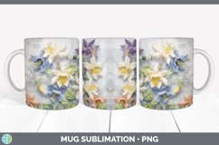 3D Columbine Flowers Mug Wrap | Sublimation Coffee Cup Desig Product Image 6