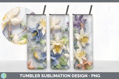 3D Columbine Flowers Tumbler | Sublimation 20 oz Skinny Tumb Product Image 6