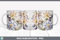 3D Columbine Flowers Mug Wrap | Sublimation Coffee Cup Desig Product Image 7