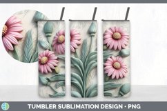 3D Coneflower Flowers Tumbler | Sublimation 20 oz Skinny Tum Product Image 2