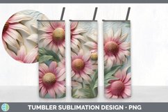 3D Coneflower Flowers Tumbler | Sublimation 20 oz Skinny Tum Product Image 4