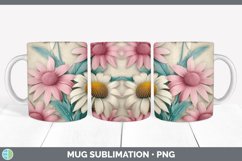 3D Coneflower Flowers Mug Wrap | Sublimation Coffee Cup Desi Product Image 5