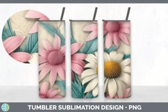 3D Coneflower Flowers Tumbler | Sublimation 20 oz Skinny Tum Product Image 5