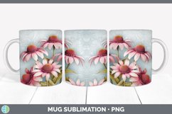 3D Coneflower Flowers Mug Wrap | Sublimation Coffee Cup Desi Product Image 6