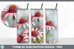 3D Coneflower Flowers Tumbler | Sublimation 20 oz Skinny Tum Product Image 6