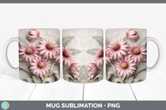 3D Coneflower Flowers Mug Wrap | Sublimation Coffee Cup Desi Product Image 7
