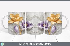 3D Crocus Flowers Mug Wrap | Sublimation Coffee Cup Designs Product Image 2