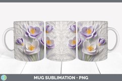 3D Crocus Flowers Mug Wrap | Sublimation Coffee Cup Designs Product Image 3