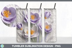 3D Crocus Flowers Tumbler | Sublimation 20 oz Skinny Tumbler Product Image 3