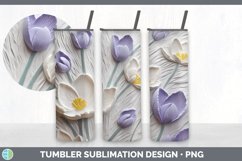 3D Crocus Flowers Tumbler | Sublimation 20 oz Skinny Tumbler Product Image 4