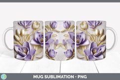 3D Crocus Flowers Mug Wrap | Sublimation Coffee Cup Designs Product Image 5