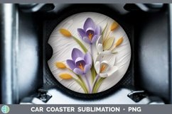 3D Flowers Crocus Car Coaster Sublimation Coaster Designs Product Image 1