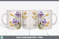 3D Crocus Flowers Mug Wrap | Sublimation Coffee Cup Designs Product Image 6