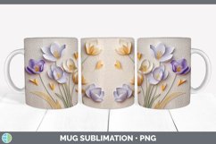 3D Crocus Flowers Mug Wrap | Sublimation Coffee Cup Designs Product Image 7