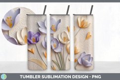 3D Crocus Flowers Tumbler | Sublimation 20 oz Skinny Tumbler Product Image 7