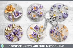 3D Crocus Flowers Keychain | Sublimation Keyring Designs Bun Product Image 2