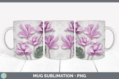 3D Cyclamen Flowers Mug Wrap | Sublimation Coffee Cup Design Product Image 3