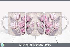 3D Cyclamen Flowers Mug Wrap | Sublimation Coffee Cup Design Product Image 4