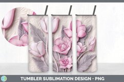 3D Cyclamen Flowers Tumbler | Sublimation 20 oz Skinny Tumbl Product Image 4