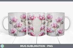 3D Cyclamen Flowers Mug Wrap | Sublimation Coffee Cup Design Product Image 5