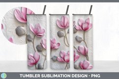 3D Cyclamen Flowers Tumbler | Sublimation 20 oz Skinny Tumbl Product Image 5