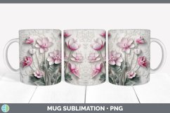 3D Cyclamen Flowers Mug Wrap | Sublimation Coffee Cup Design Product Image 6