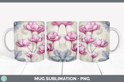 3D Cyclamen Flowers Mug Wrap | Sublimation Coffee Cup Design Product Image 7