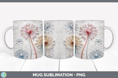 3D Dandelion Flowers Mug Wrap | Sublimation Coffee Cup Desig Product Image 2