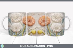 3D Dandelion Flowers Mug Wrap | Sublimation Coffee Cup Desig Product Image 3