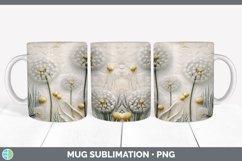 3D Dandelion Flowers Mug Wrap | Sublimation Coffee Cup Desig Product Image 4