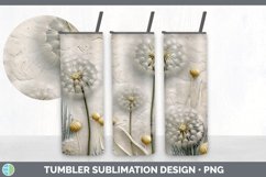 3D Dandelion Flowers Tumbler | Sublimation 20 oz Skinny Tumb Product Image 3