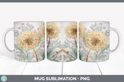 3D Dandelion Flowers Mug Wrap | Sublimation Coffee Cup Desig Product Image 6
