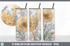 3D Dandelion Flowers Tumbler | Sublimation 20 oz Skinny Tumb Product Image 5