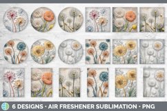 3D Dandelion Flowers Air Freshener | Sublimation Car Freshen Product Image 2