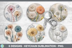 3D Dandelion Flowers Keychain | Sublimation Keyring Designs Product Image 2