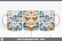 3D Jasmine Flowers Mug Wrap | Sublimation Coffee Cup Designs Product Image 2